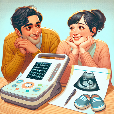 Monitor fetal portabil pentru ascultarea bătăilor inimii bebelușului