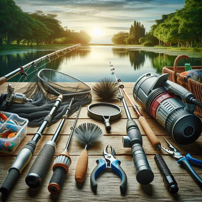 Instrumente utile pentru pescuit și curățarea bazinelor