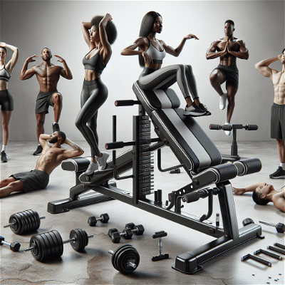 Exerciții variate pentru întregul corp cu ajutorul unei bănci multifuncționale de fitness
